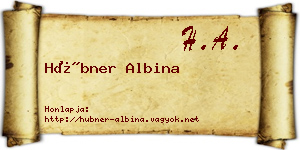 Hübner Albina névjegykártya